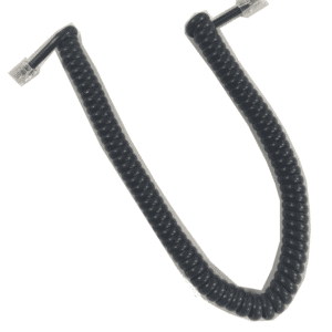 Handset curly Cord 400mm Dark Grey Tails 30/30mm