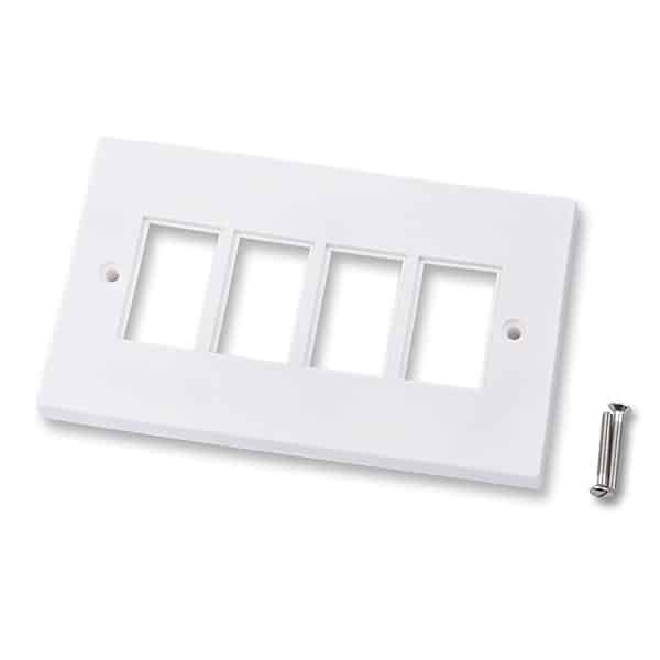 EXCEL Double Gang Faceplate Bevelled